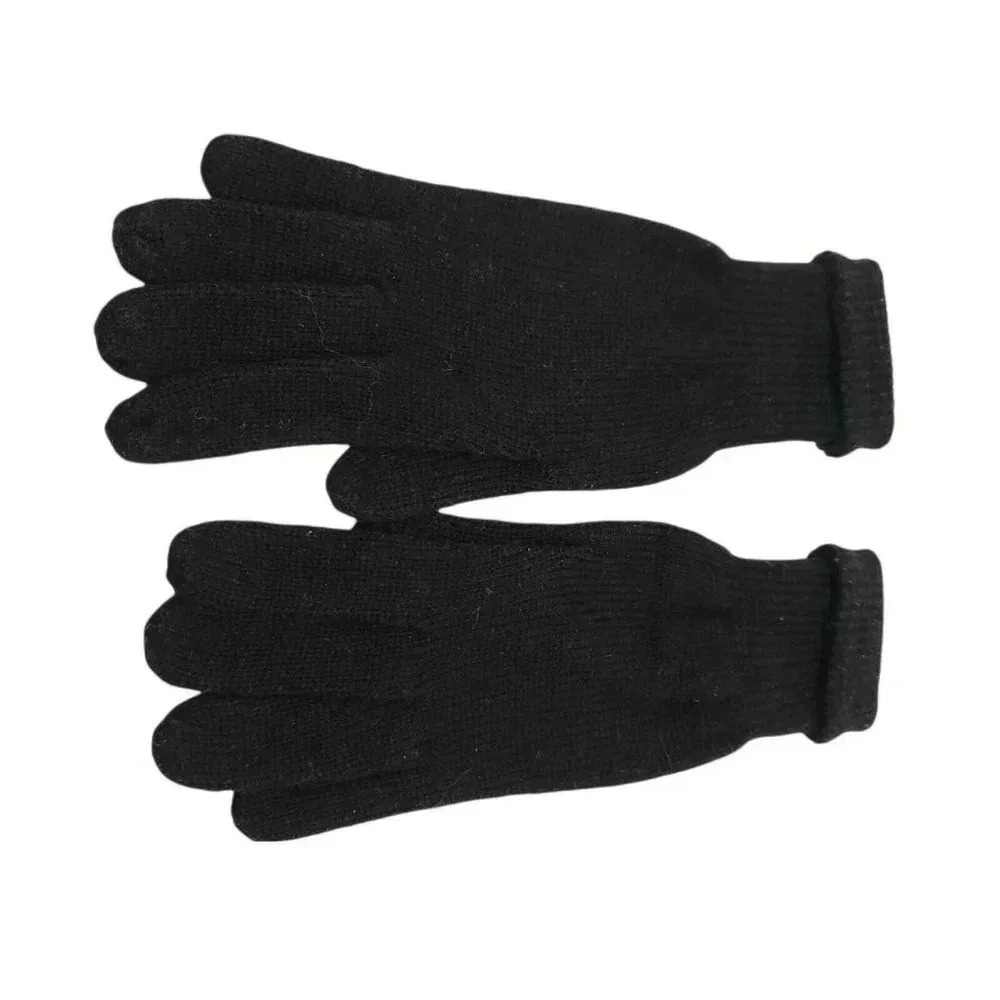 Vintage 1980s ARIS ISOTONER Thermal Knit Winter Gloves Black Women's Acrylic